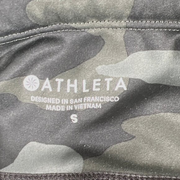 ATHLETA Camo Contender Tights 7/8 In Powerlift Olive Small #84418 EUC - Picture 5 of 7